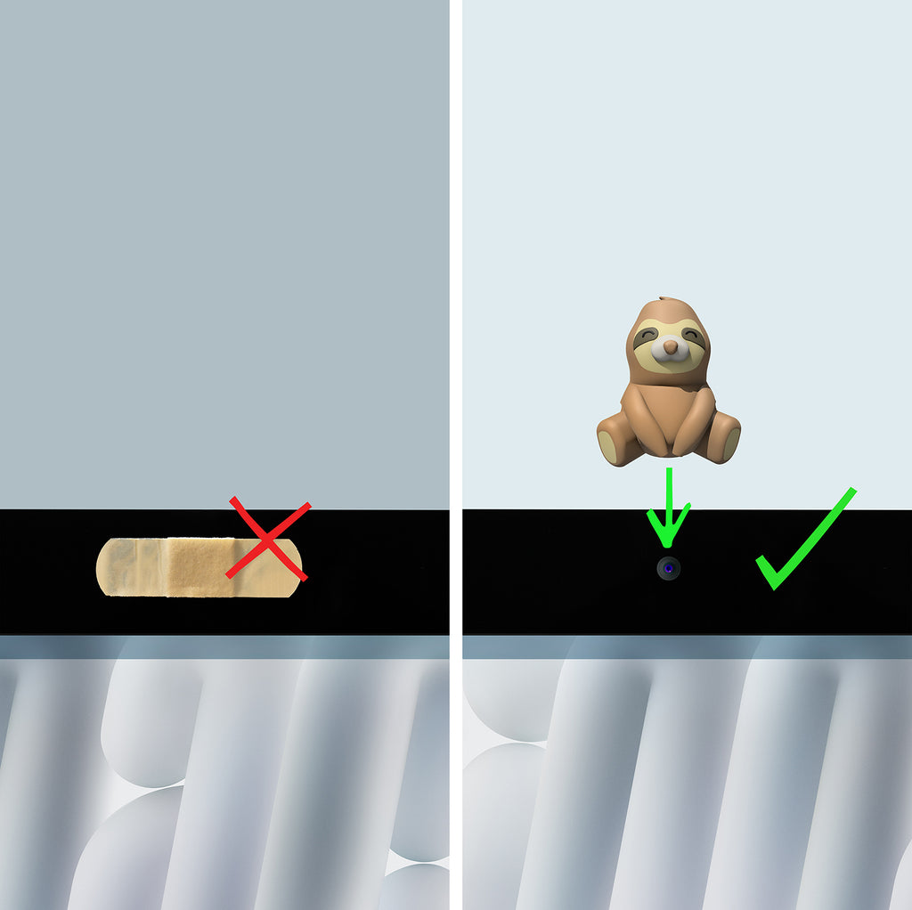 Sloth webcam privacy cover for laptops and tablets