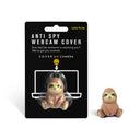 Sloth webcam privacy cover with product packaging